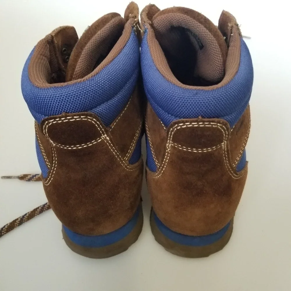 L.L. Bean Boots Mens Ten and a Half Medium Brown Blue Suede Hiking Trail Gorp